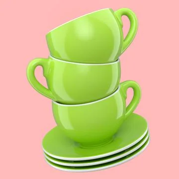 Set of ceramic coffee cup for cappuccino, americano, espresso, mocha, latte 스톡 일러스트