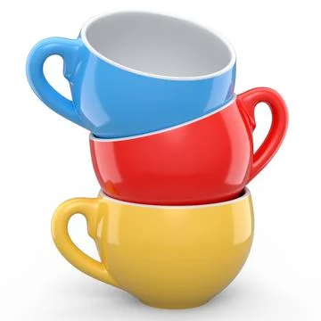Set of ceramic coffee cup for cappuccino, americano, espresso, mocha, latte Illustrazione stock