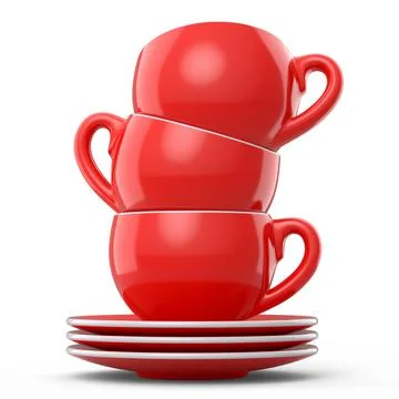Set of ceramic coffee cup for cappuccino, americano, espresso, mocha, latte Illustrazione stock