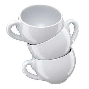 Set of ceramic coffee cup for cappuccino, americano, espresso, mocha, latte 스톡 일러스트