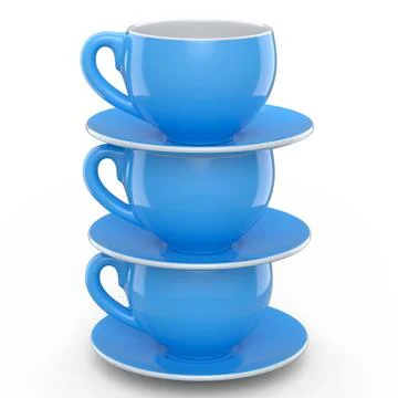 Set of ceramic coffee cup for cappuccino, americano, espresso, mocha, latte Illustrazione stock