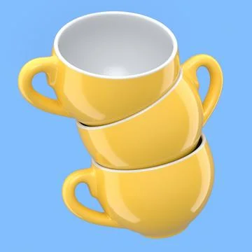 Set of ceramic coffee cup for cappuccino, americano, espresso, mocha, latte Illustrazione stock