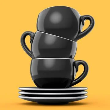 Set of ceramic coffee cup for cappuccino, americano, espresso, mocha, latte Illustrazione stock