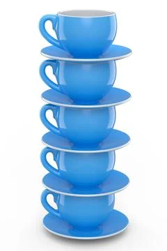Set of ceramic coffee cup for cappuccino, americano, espresso, mocha, latte 스톡 일러스트
