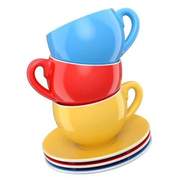 Set of ceramic coffee cup for cappuccino, americano, espresso, mocha, latte Illustrazione stock