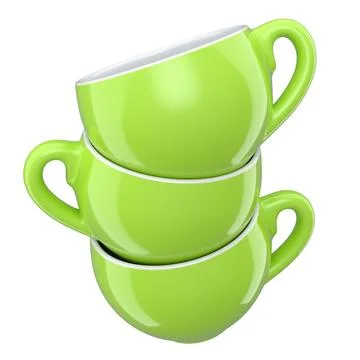 Set of ceramic coffee cup for cappuccino, americano, espresso, mocha, latte Illustrazione stock