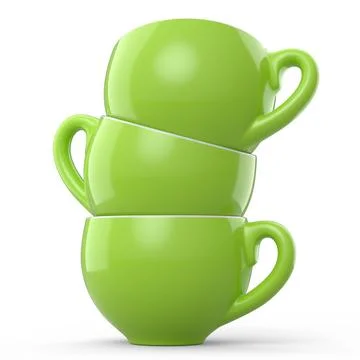 Set of ceramic coffee cup for cappuccino, americano, espresso, mocha, latte Illustrazione stock