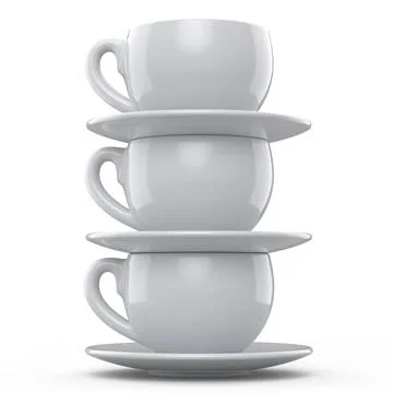 Set of ceramic coffee cup for cappuccino, americano, espresso, mocha, latte Illustrazione stock