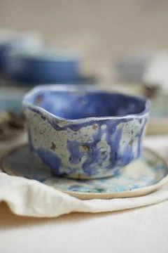 Set of Ceramic, stylish tableware Stock Photos