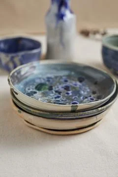 Set of Ceramic, stylish tableware Stock Photos