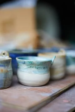 Set of Ceramic, stylish tableware Stock Photos