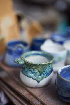 Set of Ceramic, stylish tableware Stock Photos