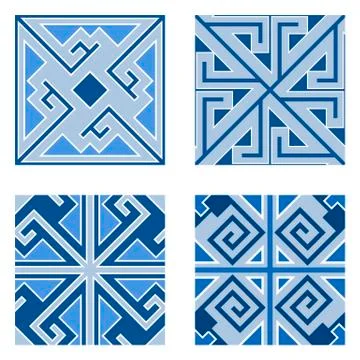 Set of ceramic tile patterns Stock Illustration