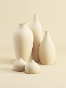 Set of ceramic vases Stock Illustration