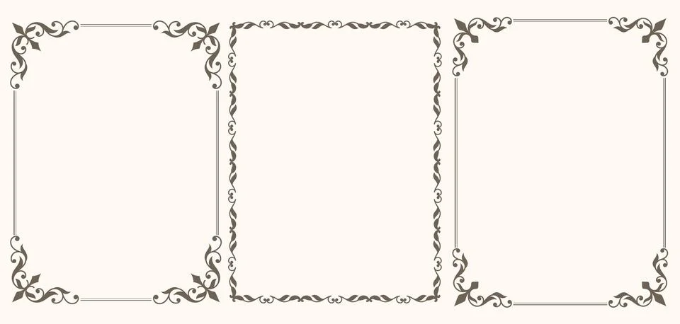Set of Certificate frames and borders Stock Illustration