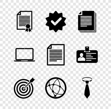 Set Certificate template, Approved and check mark, Document, Target with ar.. イラスト素材