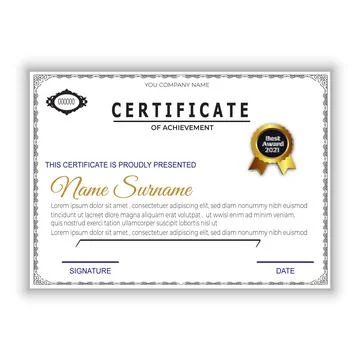 Set certificate template with dynamic Stock Illustration