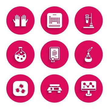 Set Certificate template, Electronic scales, Chemical formula, Test tube and Stock Illustration