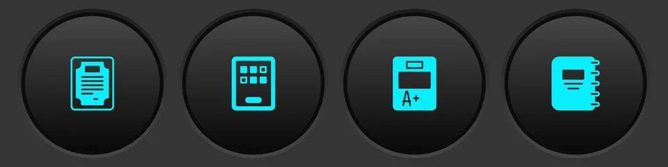 Set Certificate template, Graphic tablet, Exam sheet with A plus grade and No Stock Illustration