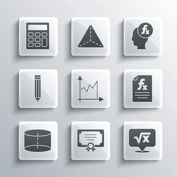 Set Certificate template, Square root of x glyph, Function mathematical symbol 스톡 일러스트