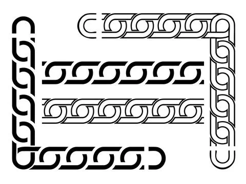 Set of chain link isolated on white background Stock Illustration