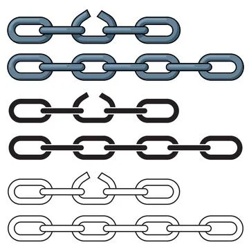 Set of chains on white イラスト素材