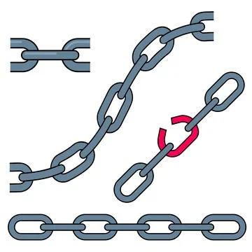 Set of chains on white イラスト素材