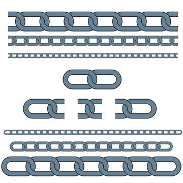 Set of chains on white イラスト素材