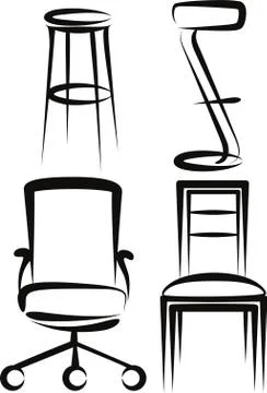 Set of chairs Stock Illustration