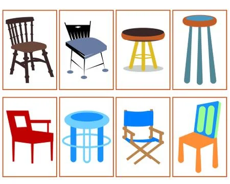 Set of chairs Stock Illustration