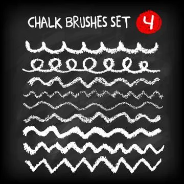 Set of chalk brushes Stock Illustration