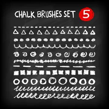 Set of chalk brushes Stock Illustration
