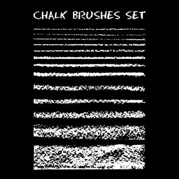 Set of chalk brushes. Stock Illustration