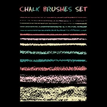 Set of chalk brushes. Stock Illustration