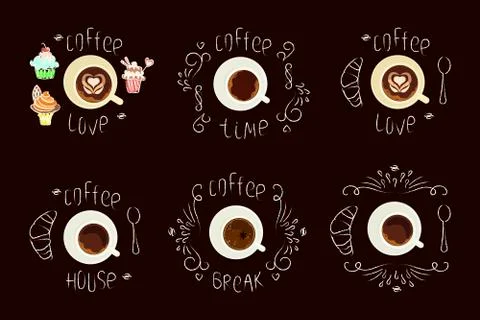 Set Chalk lettering Stock Illustration