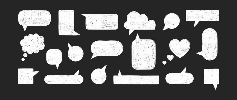 Set of chalk speech bubbles Stock-Illustration
