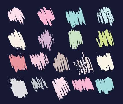 Set chalk stroke. Vector distressed grunge modern textured chalk stroke. Stock Illustration