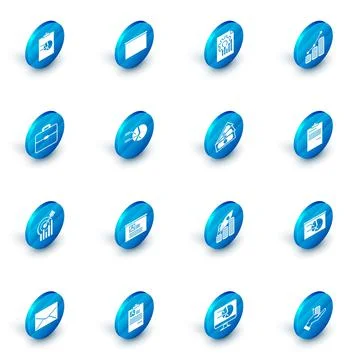 Set Chalkboard, Document with graph chart, Pie infographic and coin, Briefcas Stockillustratie