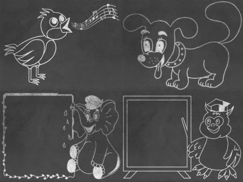 Set of chalkboard drawings Stock Illustration
