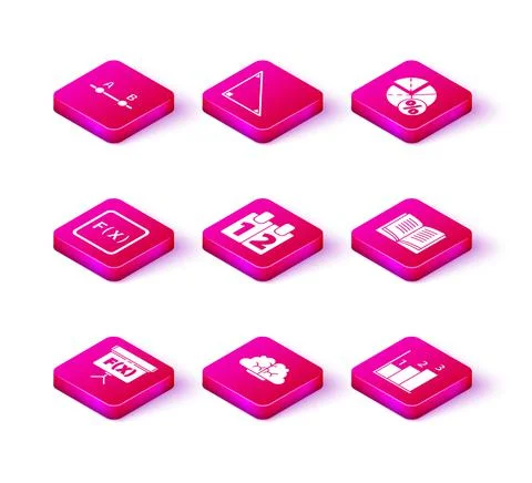 Set Chalkboard, Human brain, Function mathematical symbol, Calendar, Graph Stock Illustration