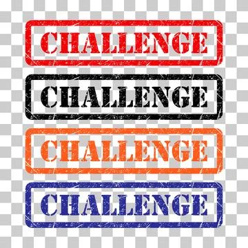 Set of Challenge stamp symbol, label sticker sign button, text banner vector Stock Illustration