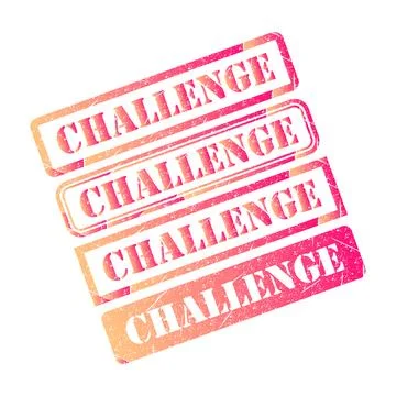 Set of Challenge stamp symbol, label sticker sign button, text banner vector Stock Illustration