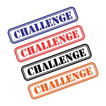 Set of Challenge stamp symbol, label sticker sign button, text banner vector Stock Illustration