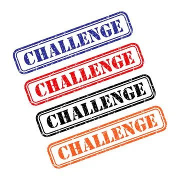 Set of Challenge stamp symbol, label sticker sign button, text banner vector Stock Illustration