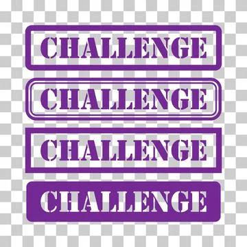 Set of Challenge stamp symbol, label sticker sign button, text banner vector Stock Illustration