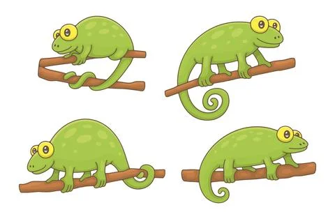 Set of Chameleons Illustrazione stock
