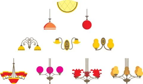 Set of chandeliers Stock Illustration