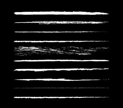 Set of charcoal lines on a black background Stock Illustration