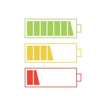 Set charging lithium battery icon. Isolated symbol on a white. Jpeg illustrat Stock Illustration