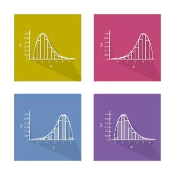Set Chart of Normal and Not Normal Distribution Curve Ilustración de archivo